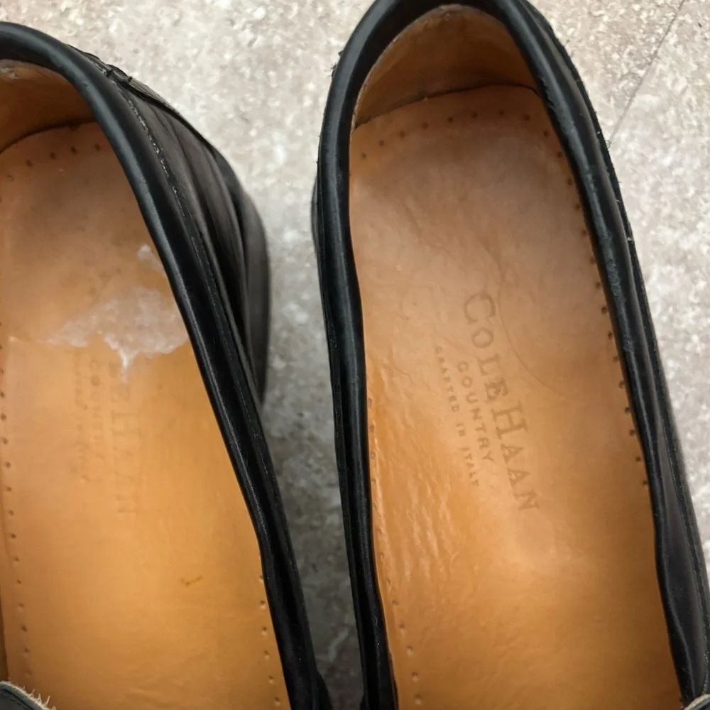 Cole Haan Classics‎ Country Black Leather Loafer Silver Bit 8.5 AA